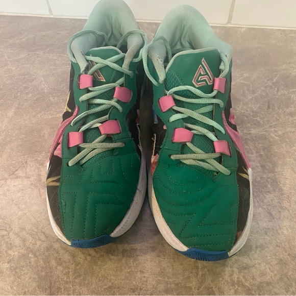 Nike Men's Zoom Freak 5 Floral Sneakers - Green, Pink, Yellow Accents - Picture 3 of 9